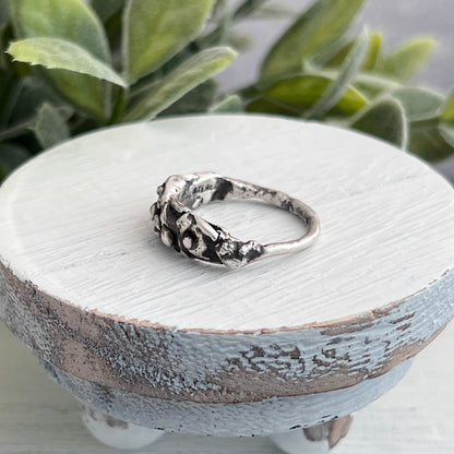Melted Recycled Sterling Silver Ring