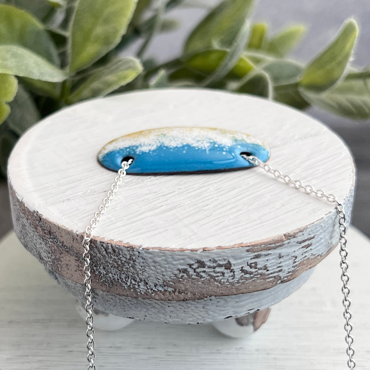 Tricolor Gradient Enamel Necklace