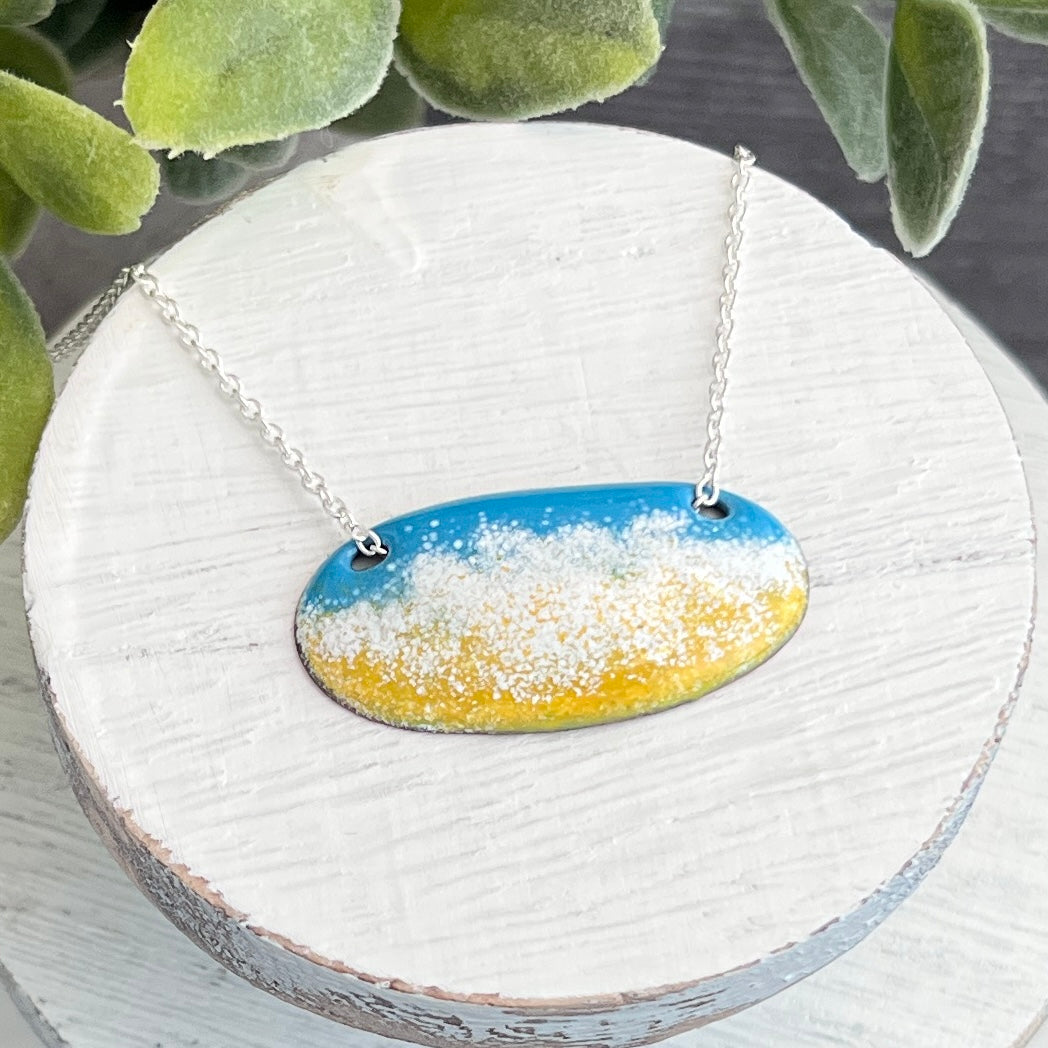 Tricolor Gradient Enamel Necklace