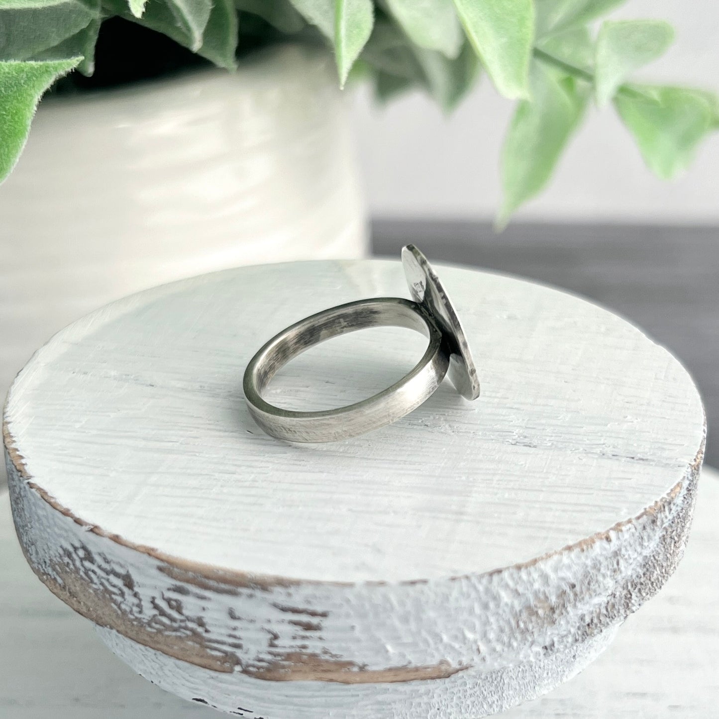 Sterling Silver Hand Stamped Mandala Ring