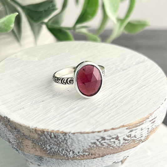 Sterling Silver Garnet Ring