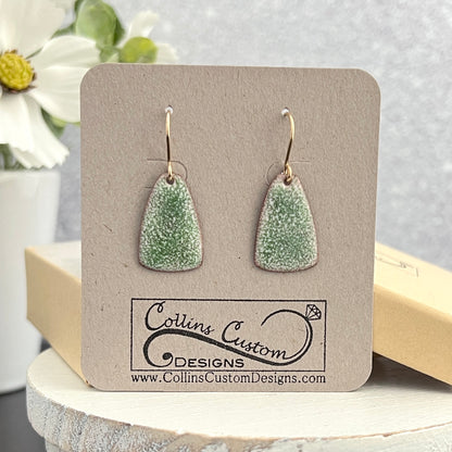 Elongated Trapezoid Enamel Earrings