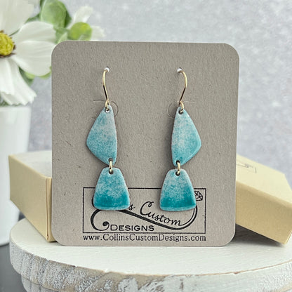 Double Drop Mixed Shape Enamel Earrings