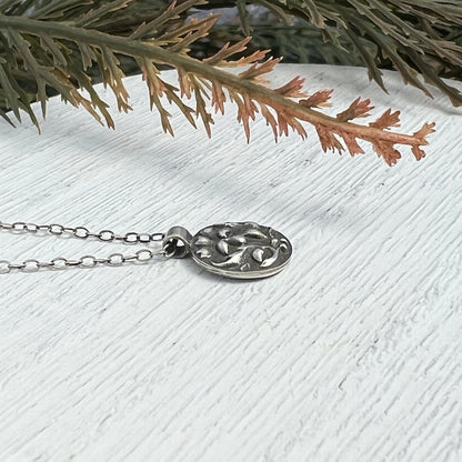 Petite Sterling Silver Round Flower Pendants