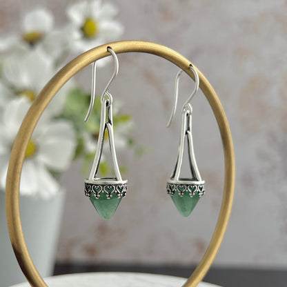 Decorative Drop Earrings with Cone Stones