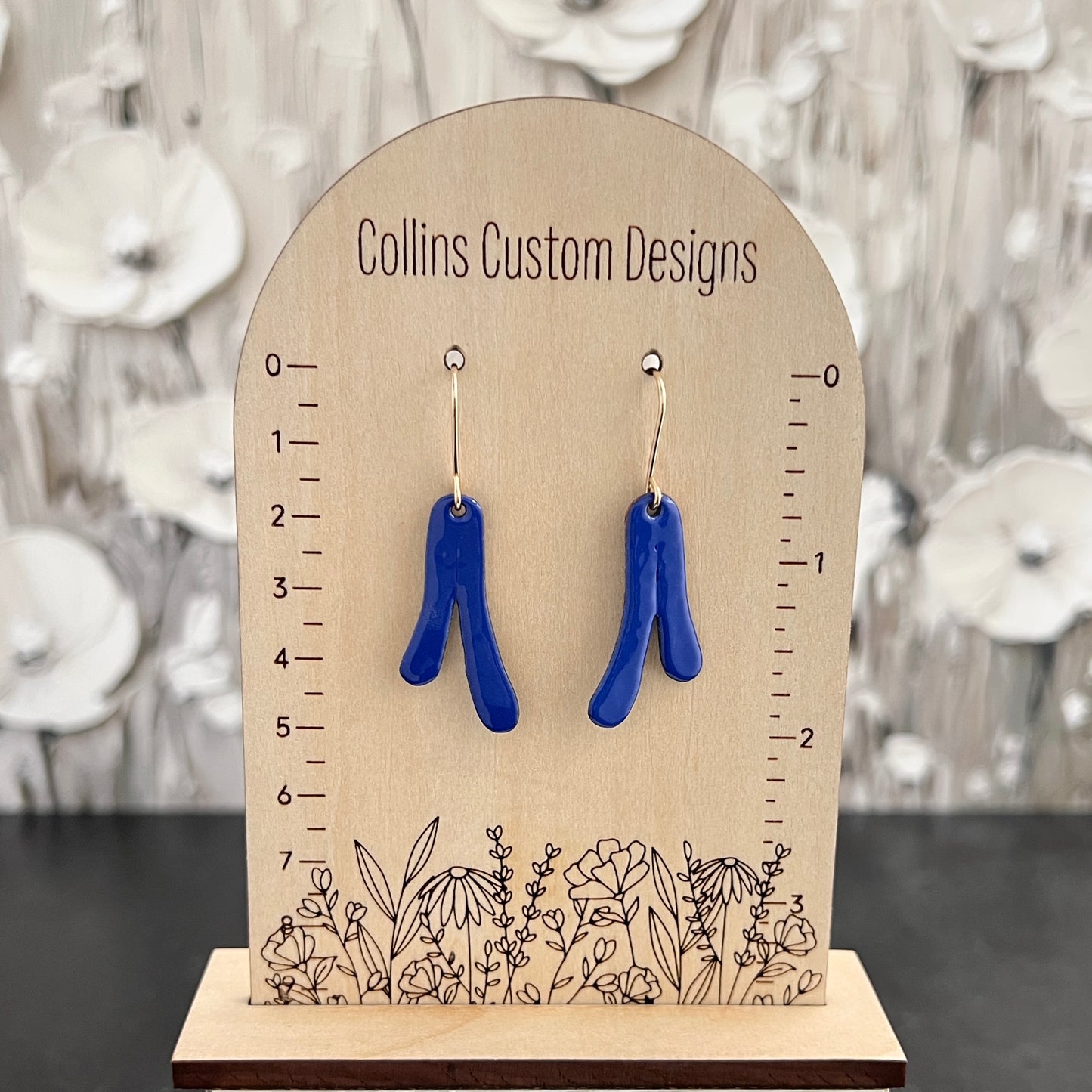 Abstract Enamel Flared Drop Earrings