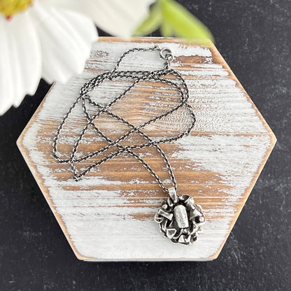 Melted Recycled Sterling Silver Necklace