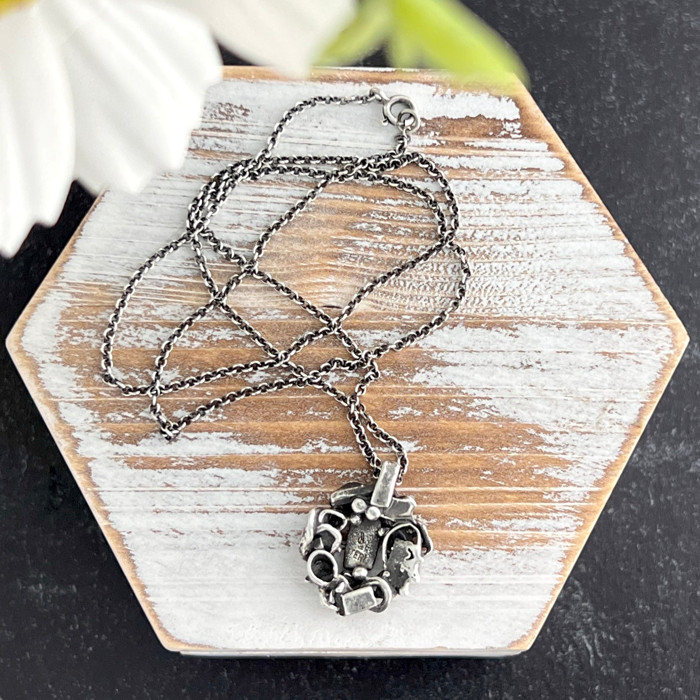 Melted Recycled Sterling Silver Necklace