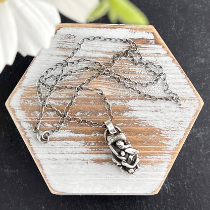 Melted Recycled Sterling Silver Necklace