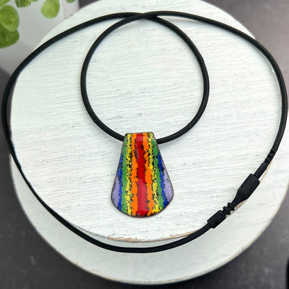 Rainbow Enamel Slide Necklace