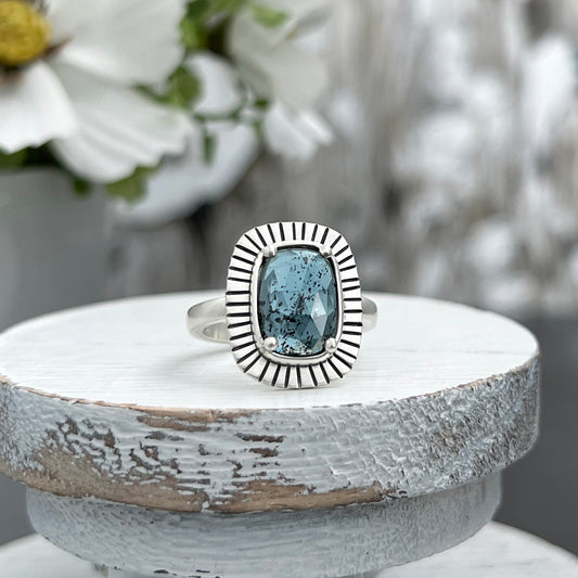 Sterling Silver Moss Kyanite Ring