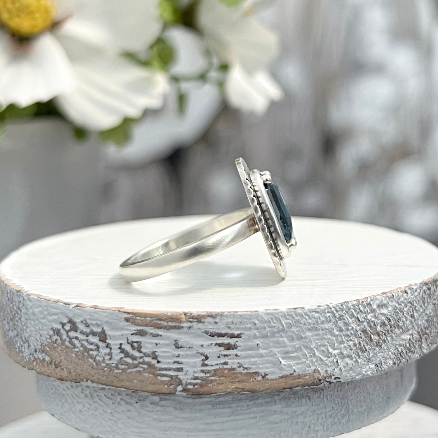 Sterling Silver Moss Kyanite Ring