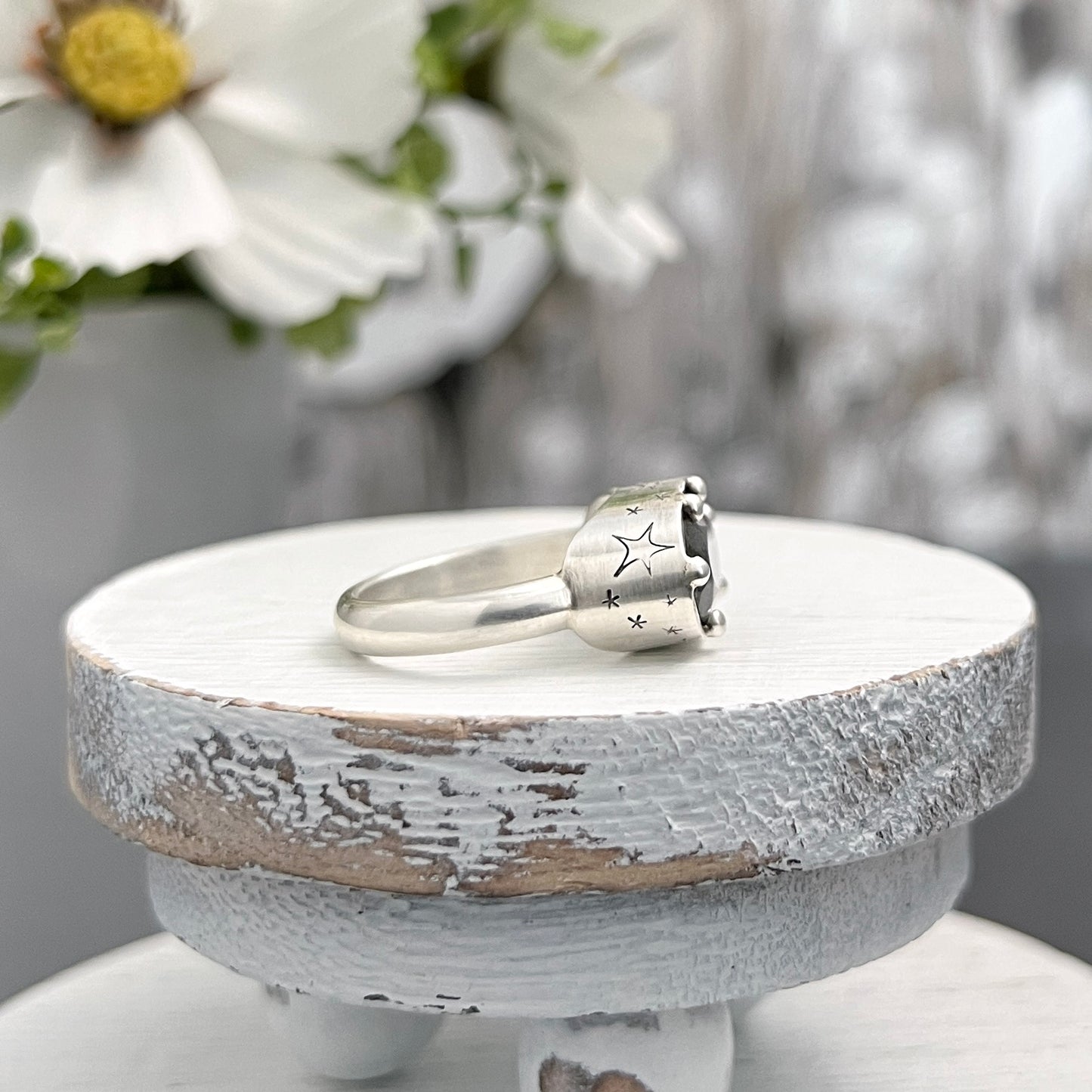 Sterling Silver Labradorite Galaxy Ring