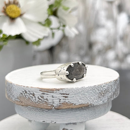 Sterling Silver Labradorite Galaxy Ring
