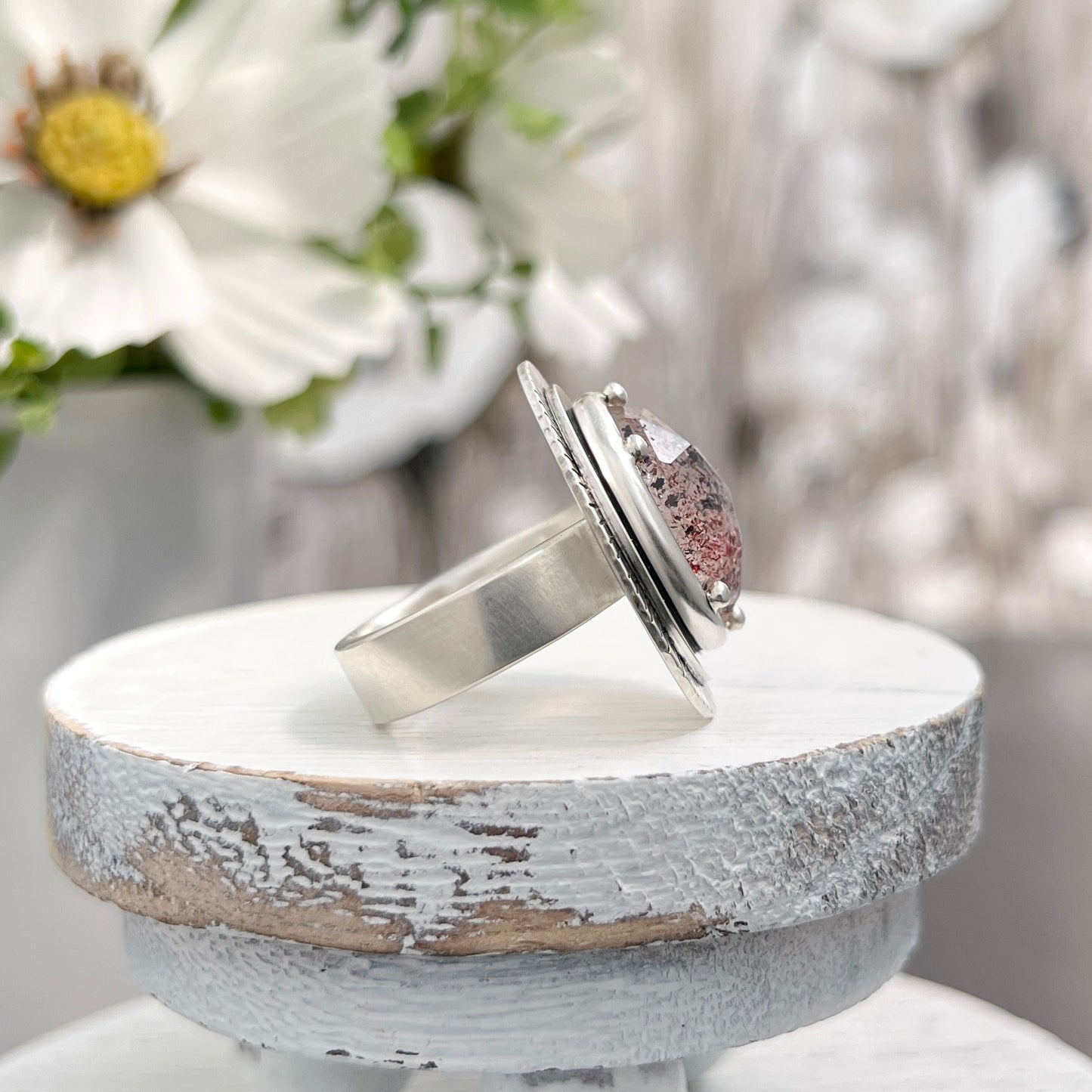 Sterling Silver Oval Lepidocrocite Statement Ring
