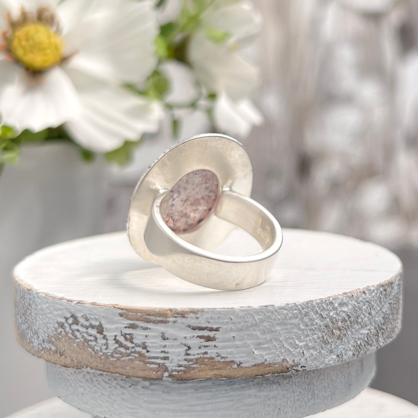 Sterling Silver Oval Lepidocrocite Statement Ring