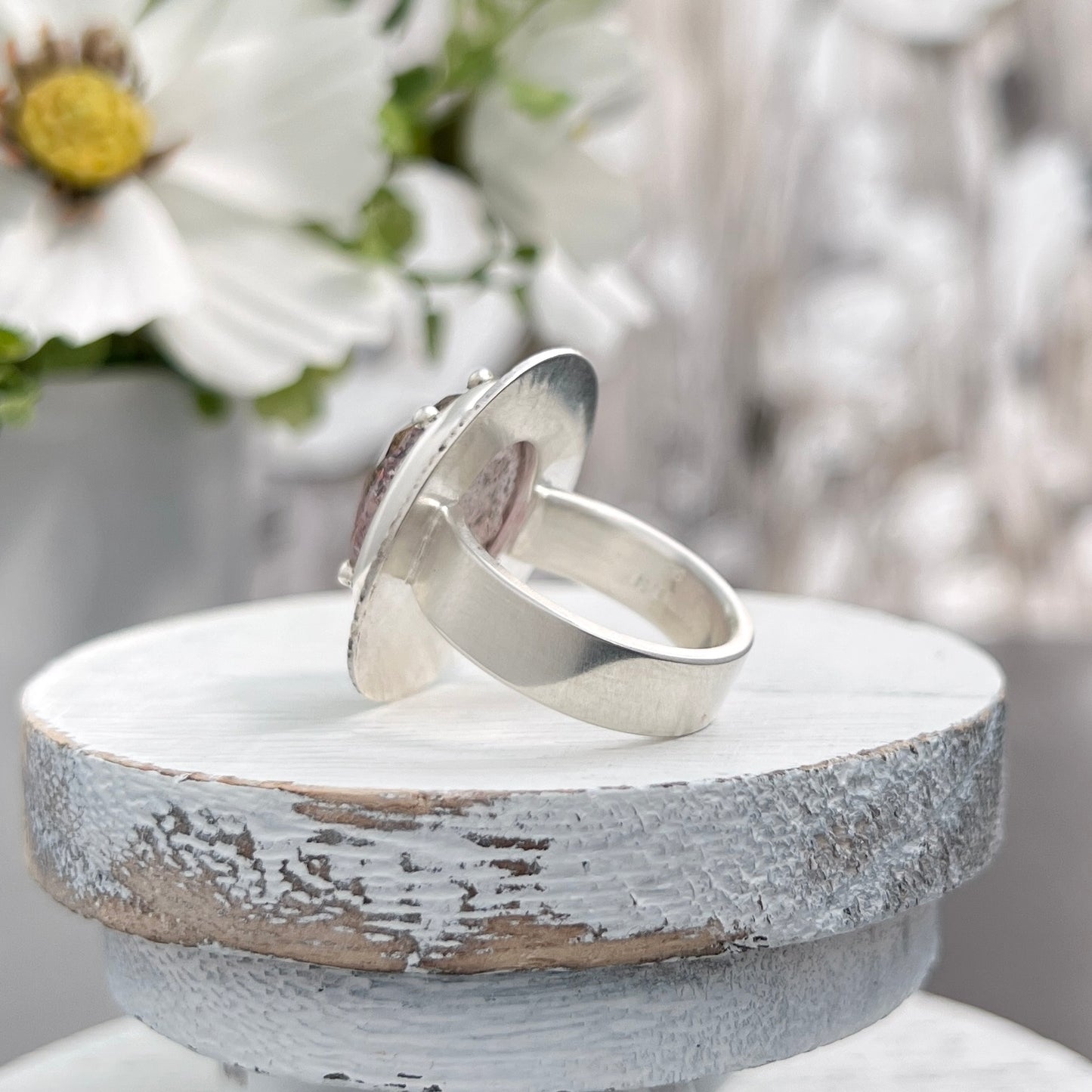 Sterling Silver Oval Lepidocrocite Statement Ring
