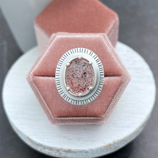 Sterling Silver Oval Lepidocrocite Statement Ring
