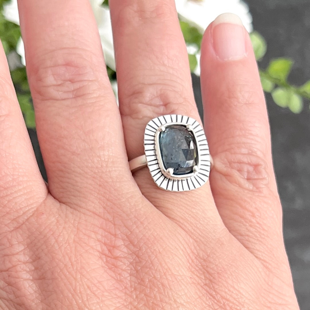 Sterling Silver Moss Kyanite Ring