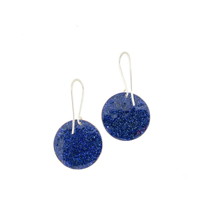 Round Enamel Earrings With Floral Centers