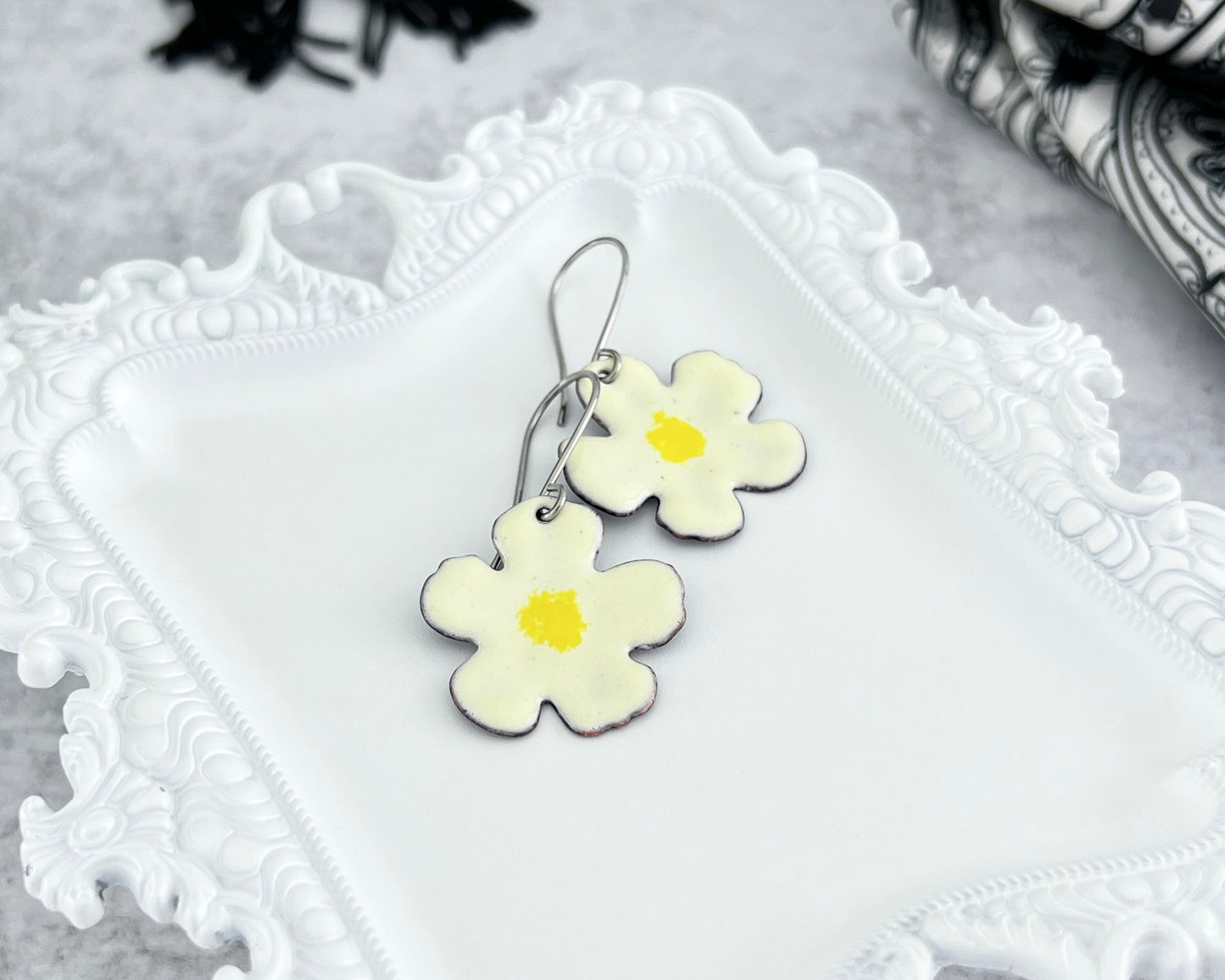 Enamel Flower Earrings