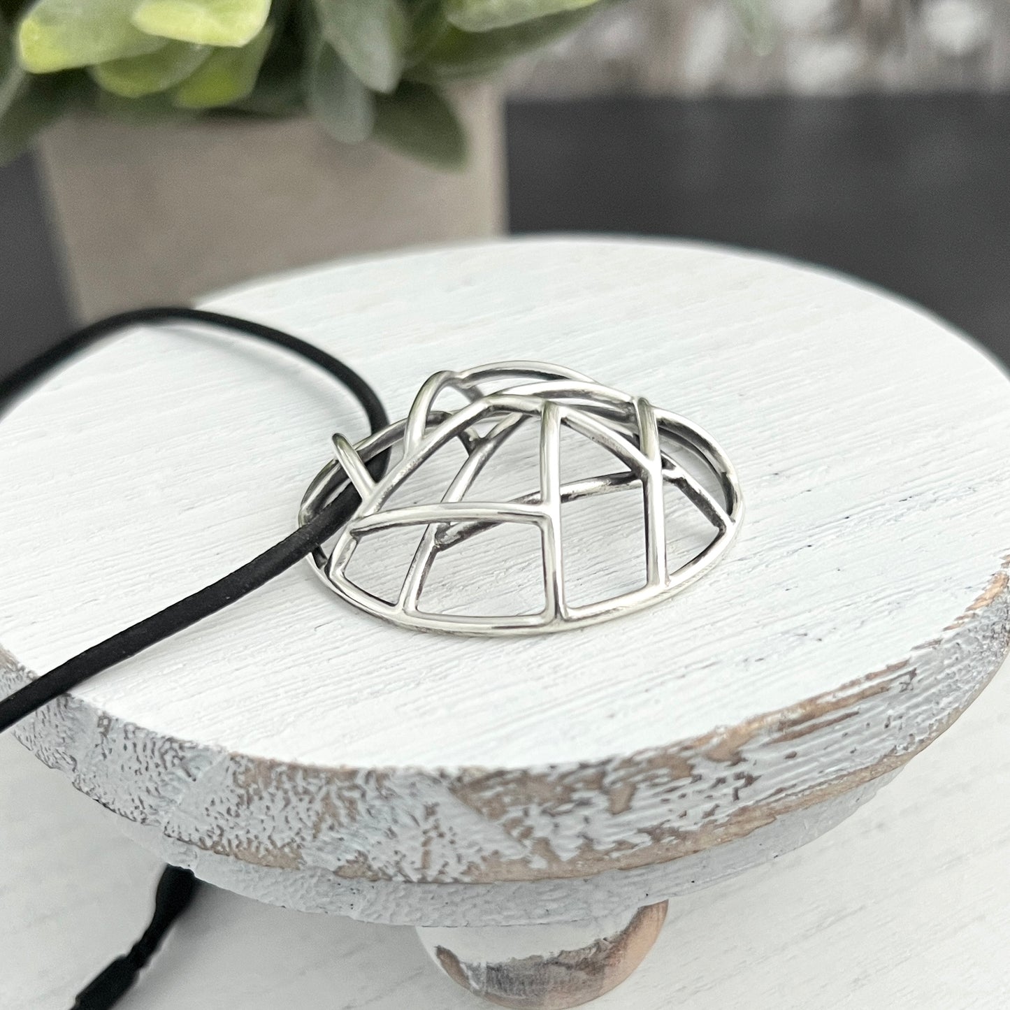 Large Round Sterling Silver "Cosmic Chaos" Necklace