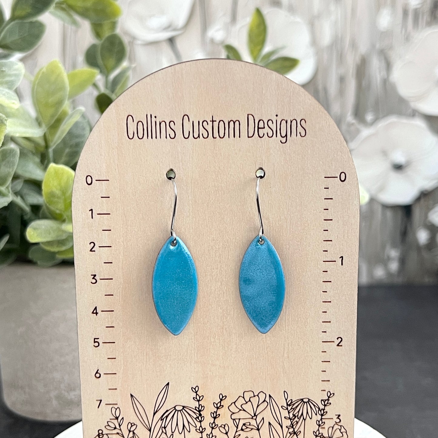 Marquise Shimmery Enamel Earrings
