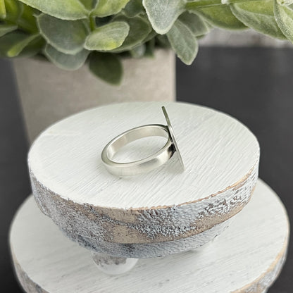 Hand Stamped Mountain Scene Ring