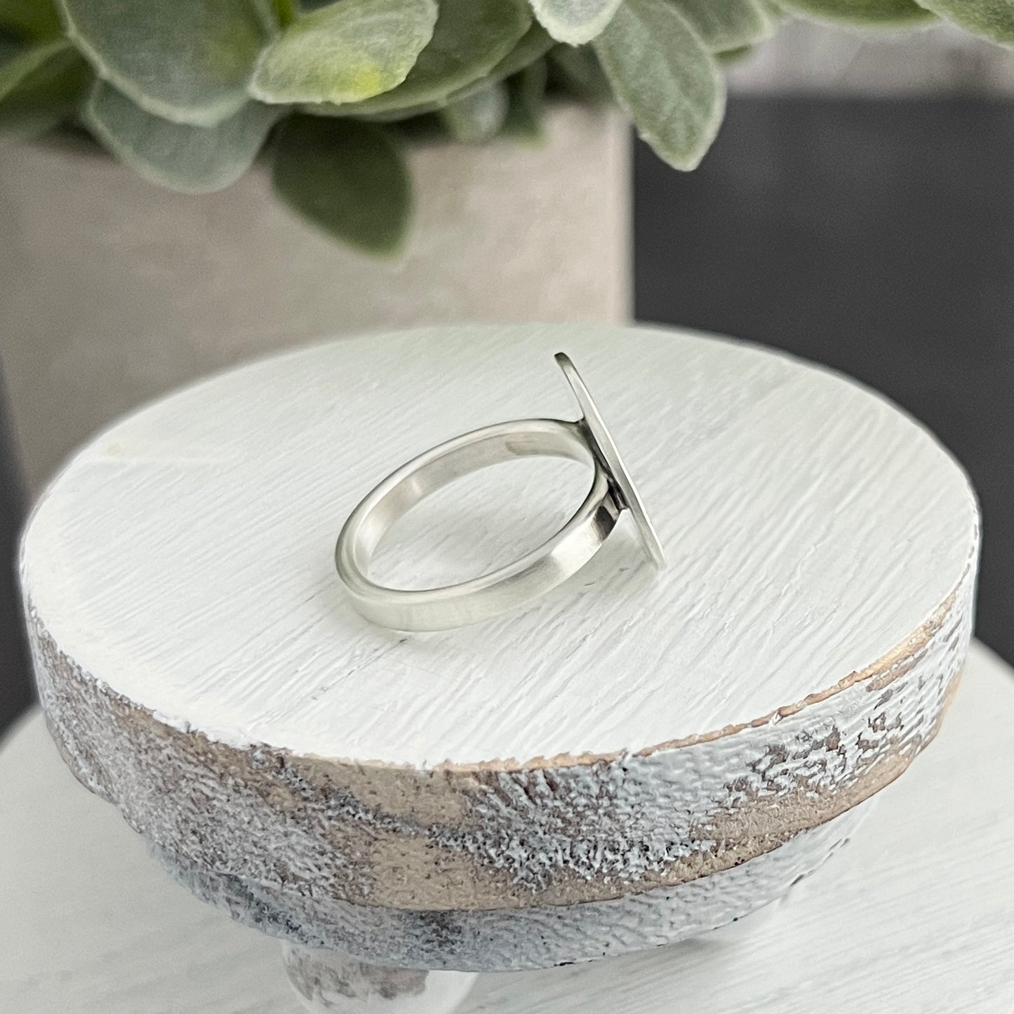 Sterling Hand Stamped Mandala Ring