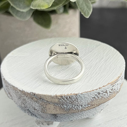 Sterling Hand Stamped Mandala Ring