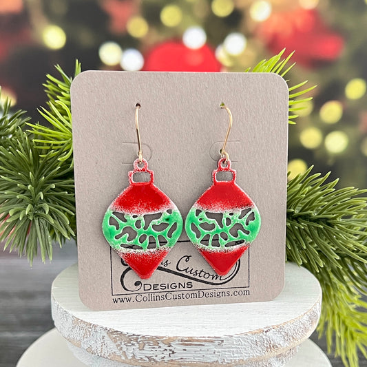 Enamel Cut-Out Mini Ornament Earrings