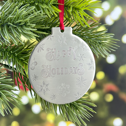 Round Hand Stamped Ornament