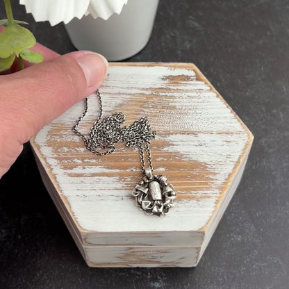Melted Recycled Sterling Silver Necklace