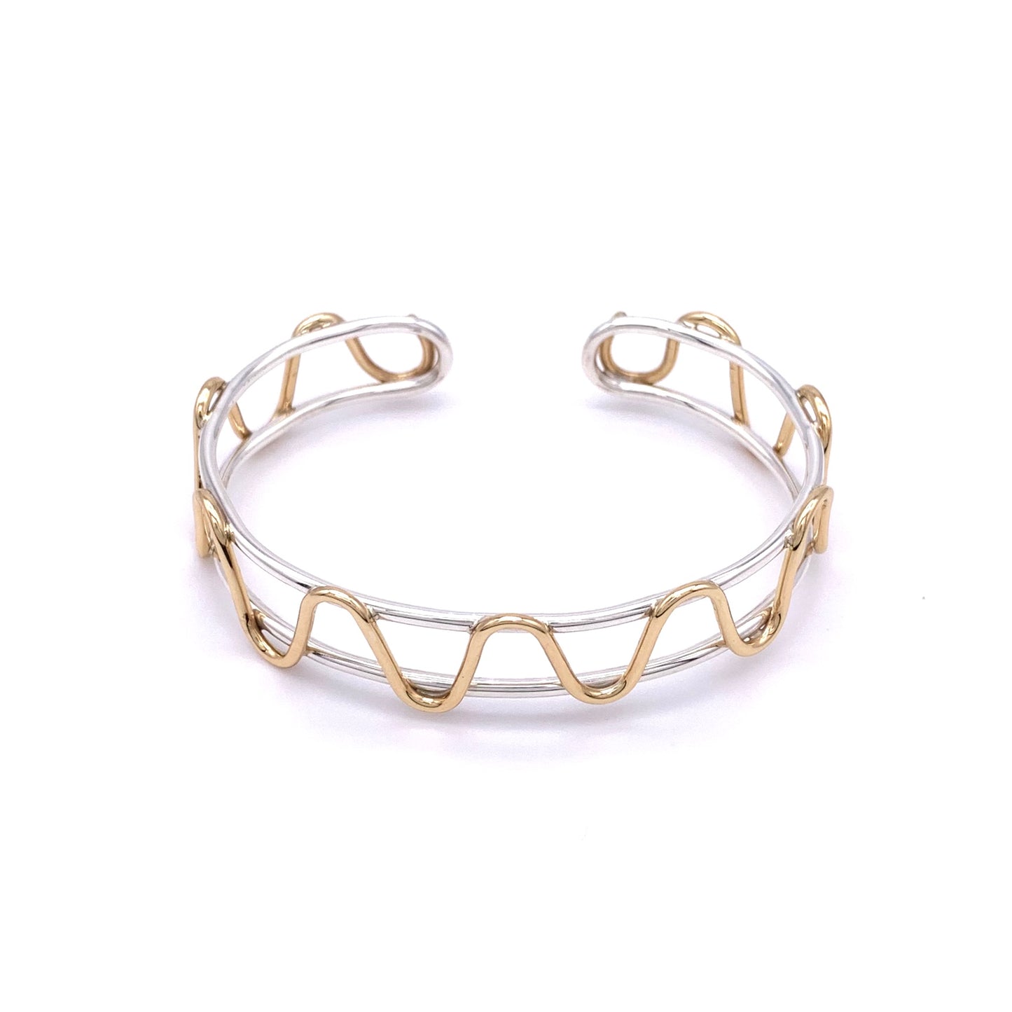 Ribbon of Brass Silver Cuff Bracelet