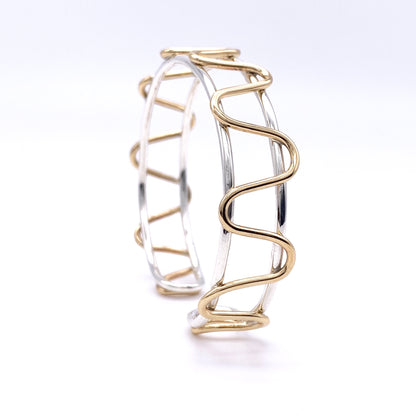 Ribbon of Brass Silver Cuff Bracelet