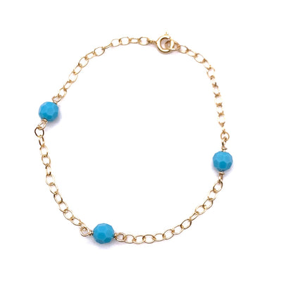 Gold-filled and Turquoise Swarovski Bead Bracelet